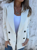 Chic Double-Breasted Blazer with Structured Shoulder Pads
