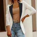 Chic Blazer with Contrasting Inserts for Women