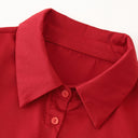 Chic Women's Blouse with Elastic Waist & Stylish Buttons