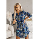 Stylish Women's Utility Shirt Dress - Trendy Prints