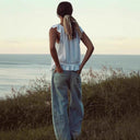 Romantic Lace-Trimmed Women's Cotton Blouse