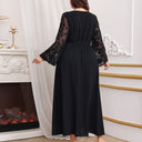 Maxi Dress with Sheer Sleeves and Stylish Waist Tie