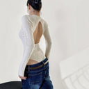 Textured Long Sleeve Women's Bodysuit