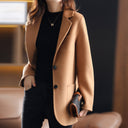 Chic Women's Wool Blazer with Classic Lapels