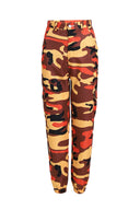 Stylish Women's Camouflage Cargo Pants with Elastic Waist