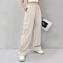 Stylish Women's Cargo Pants with Elastic Waist and Functional Side Pockets