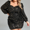 Glittering Puff Sleeve Mini Dress for Women