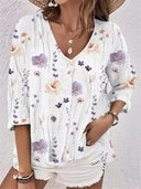 Floral Print Women's Blouse for Everyday Wear