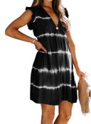 Women's Flowing Tie-Dye Short Sleeve Dress
