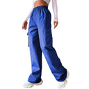 Chic Women's Cargo Pants with Elastic Waist and Side Pockets