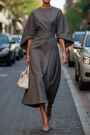 Stylish Midi Dress with Flowing Sleeves