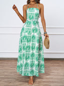 Strapless Floral Maxi Dress for Women