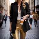 Chic Honeycomb Textured Women's Blazer