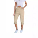 Women's Cargo Pants with Elastic Waist and Utility Pockets