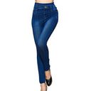 High-Waisted Stylish Denim-Effect Leggings for Women