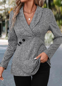 Chic Women's Blazer Jacket with Button Accents