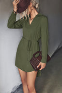 Chic Blouse Dress with Stylish Lacing and Button Accents