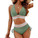 Chic High-Waisted Women's Bikinis with Stylish Accents