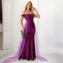 Glamorous Evening Dress with Glitter & Tulle Details