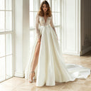 Women's Lace Application Wedding Dress with Flowing Skirt