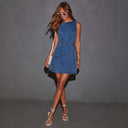 Chic Women’s Denim Dress with Tailored Design