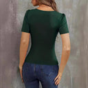 Women's V-Neck Short Sleeve Bodysuit - Flattering Fit