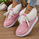 Women's Plush Collar Sneakers with Non-Slip Sole