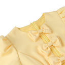 Chic Women's Ruffle Dress with Bow Accents