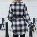 Stylish Women's Checkered Shirt Dress with Adjustable Belt