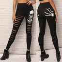 Skull Design Women's Leggings with Unique Cut-Outs