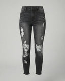 High-Waisted Destroyed Women's Jeans for Trendy Style