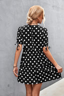 Chic Women's Polka Dot Dress with Ruffles