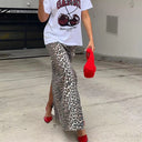 Stylish Animal Print Maxi Skirt with Side Slit