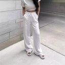 Chic Women's Lounge Pants with Elastic Waist and Pockets