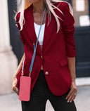 Chic Women's Blazer with Gold Buttons and Structured Fit