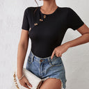 Stylish Women's Bodysuit with Chic Button Accents