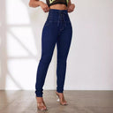 Adjustable Drawstring High-Waisted Women's Jeans
