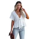 Women's Deep V-Neck Loose Fit Blouse