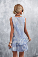 Chic Striped Dress with Ruffle Hem for Women