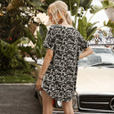 Trendy Animal Print T-Shirt with Asymmetrical Hem
