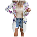 Chic Floral-Accent Women's Long Shirt Dress