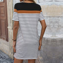 Chic Striped Short Sleeve Dress for Women