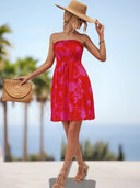Floral Ruffle Summer Dress for Women with Elastic Waist