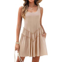 Ruffled Pocketed Women's Dress for Everyday Wear