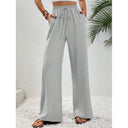 Chic Palazzos with Elastic Waist and Pocket Design