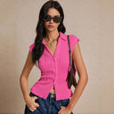 Chic Women's Foldable Blouse Top