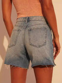 Trendy Women's Denim Shorts with Studded Details