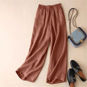 Chic Women's Pants with Elastic Waist and Pockets