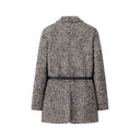 Chic Wool Blazer Jacket with Waist Belt