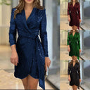 Glamorous Sequin Mini Dress with Wrap Design